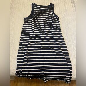 J.Crew Navy Striped Midi Dress
